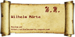 Wilhelm Márta névjegykártya